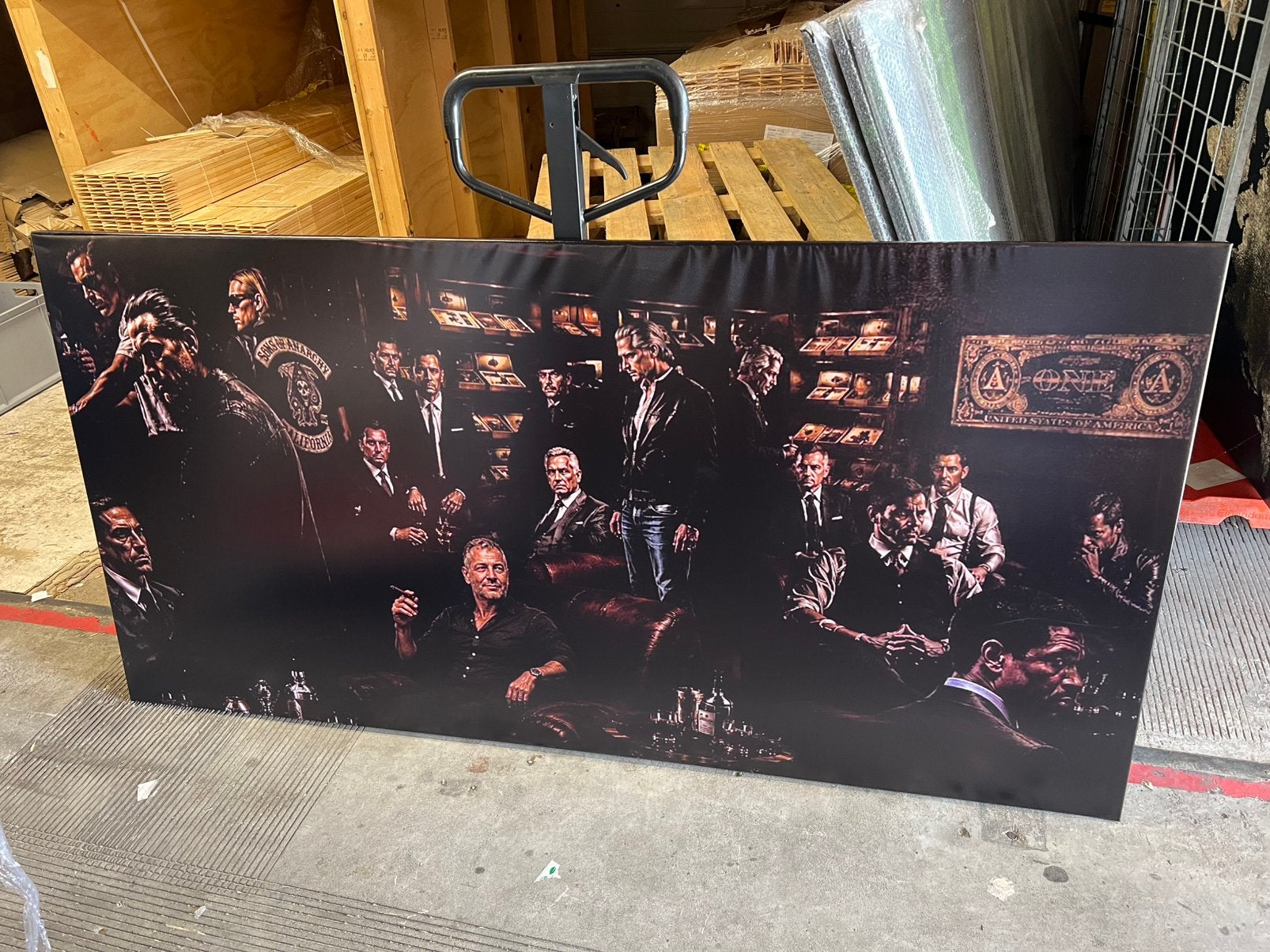 Gangster cigar club op canvas xxl €30,-!, Ophalen, Nieuw