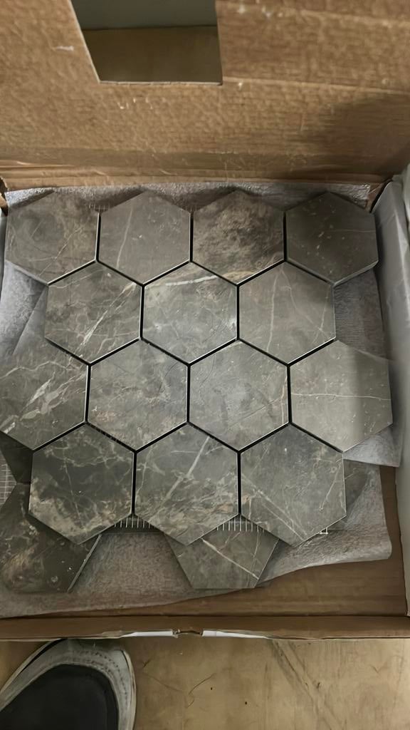 Hexagon matjes, Doe-het-zelf en Verbouw, Tegels, Ophalen of Verzenden, Zo goed als nieuw, Minder dan 5 m², 20 tot 40 cm