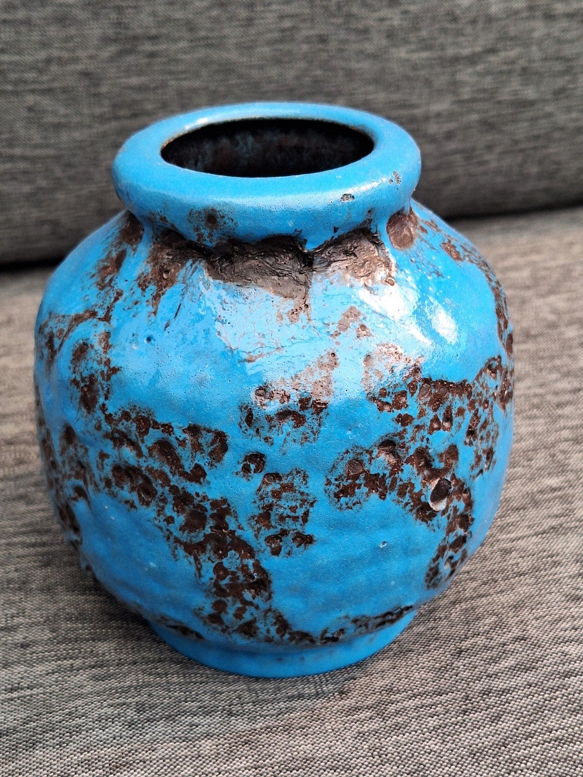 Vintage Bay Keramiek Vaas W. Germany 663-14 Blauw, Antiek en Kunst, Antiek | Vazen, Ophalen of Verzenden