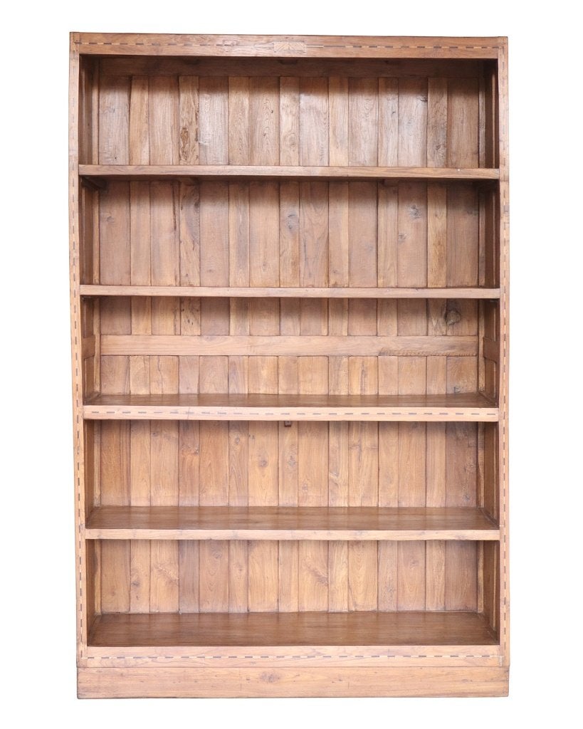 Antieke teakhouten boekenkast met open schappen, Ophalen of Verzenden, Gebruikt, Hout