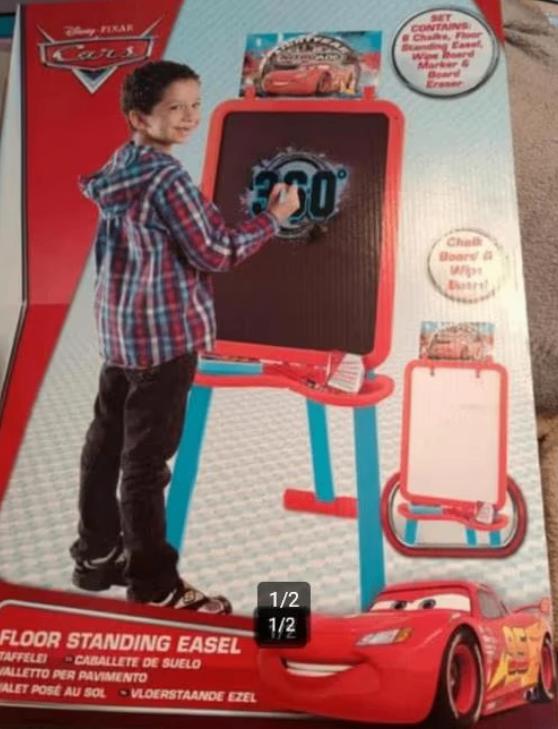 Disney cars schildersezel nieuw met krijt en whiteboard, Gebruikt, Ophalen of Verzenden, Whiteboard
