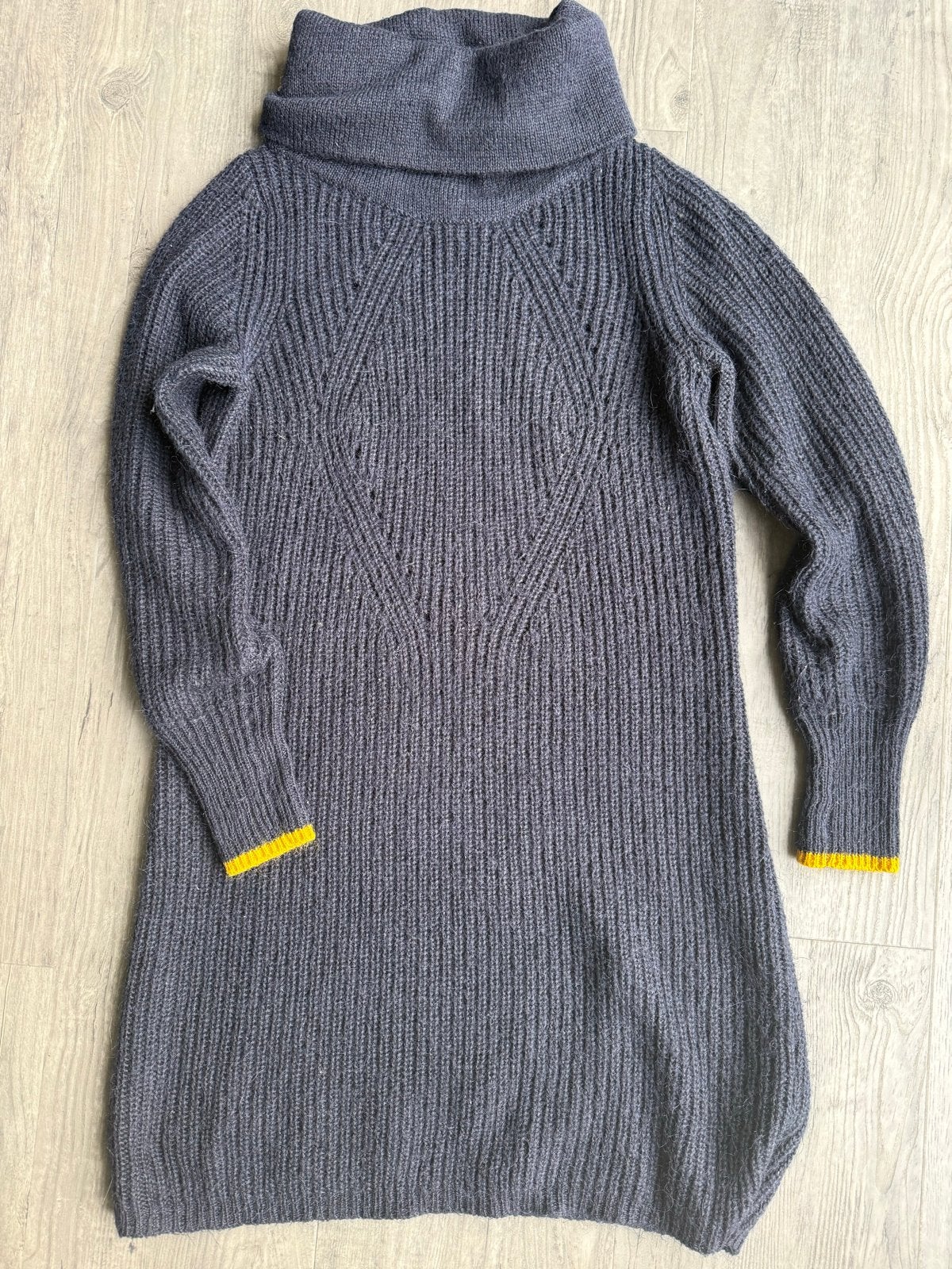 Steps gebreide jurk donkerblauw met col maat M, Kleding | Dames, Maat 38/40 (M), Zo goed als nieuw, Boven de knie, Verzenden