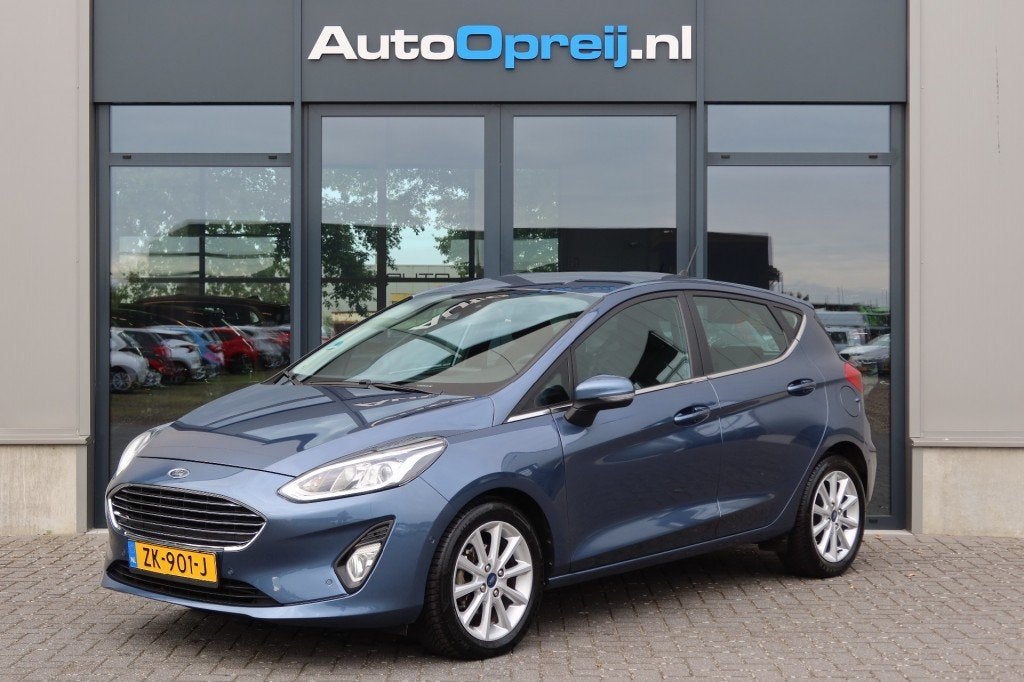 Ford FIESTA 1.0 EcoBoost Titanium AUTOMAAT 101pk 5drs. Clima, 101 pk, Gebruikt, Euro 6, Blauw