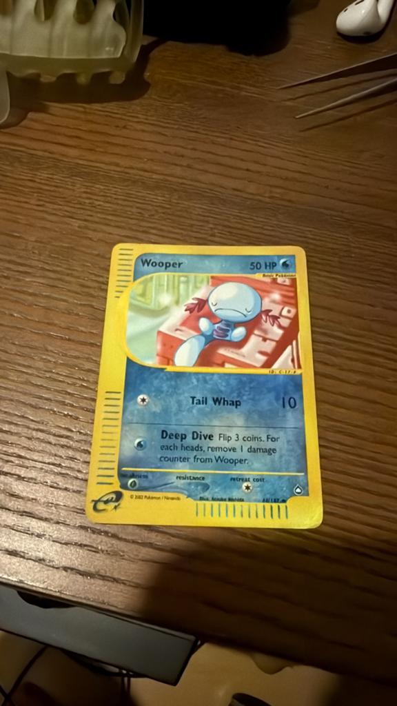 Wooper Pokémon Kaart (2002), Hobby en Vrije tijd, Verzamelkaartspellen | Pokémon, Ophalen, Gebruikt, Losse kaart