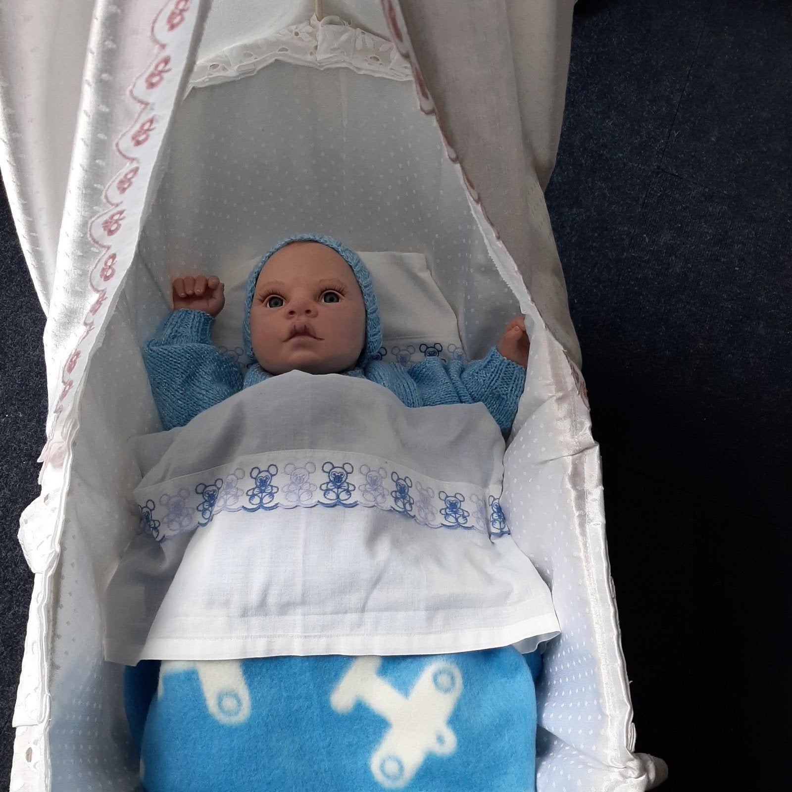 reborn baby eline, Verzenden, Zo goed als nieuw, Babypop, Levensecht of Reborn