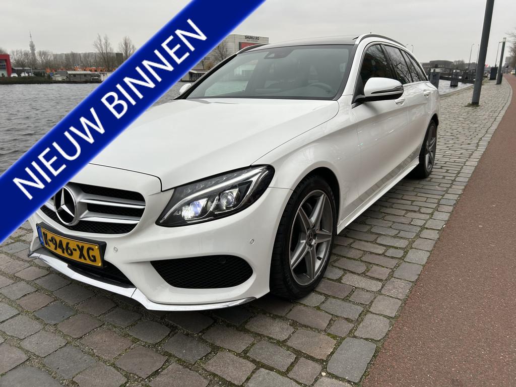 Mercedes-Benz C-Klasse Estate 220 CDI Prestige panodak leer, Auto's, Mercedes-Benz, Achterwielaandrijving, 4 cilinders, Wit, Leder