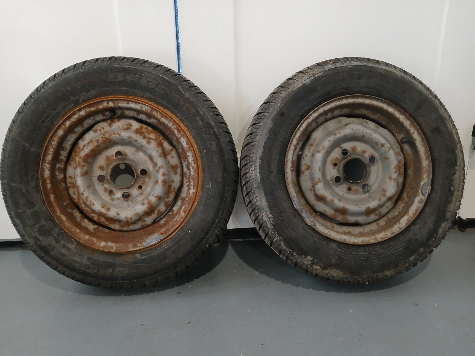 Set Goodrich 155/80R13 79T wielen voor aanhanger of caravan., Ophalen, Gebruikt