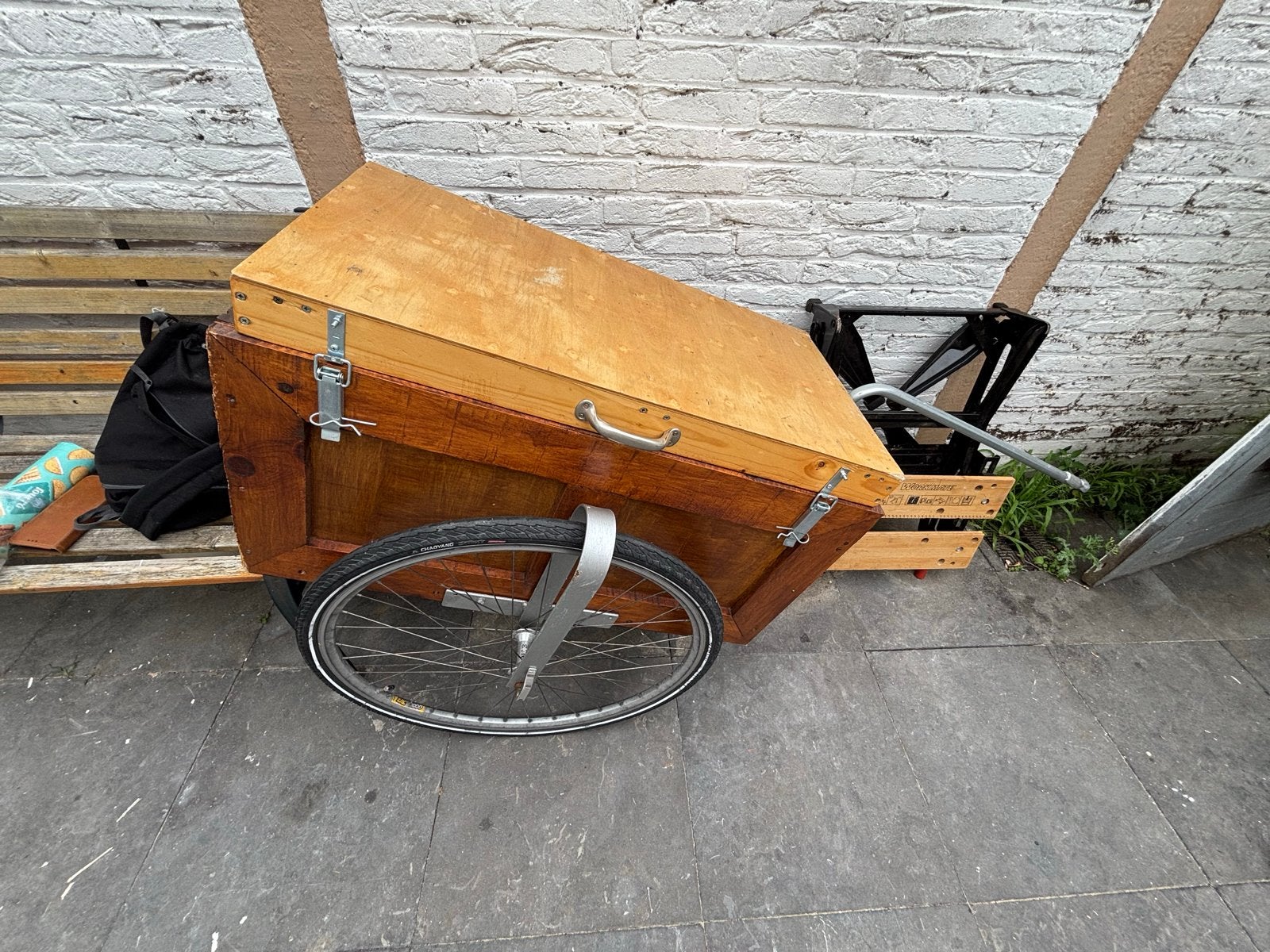 Stevige houten fietskar voor bagage, Ophalen, Gebruikt, Bagagekar, 40 tot 60 kg