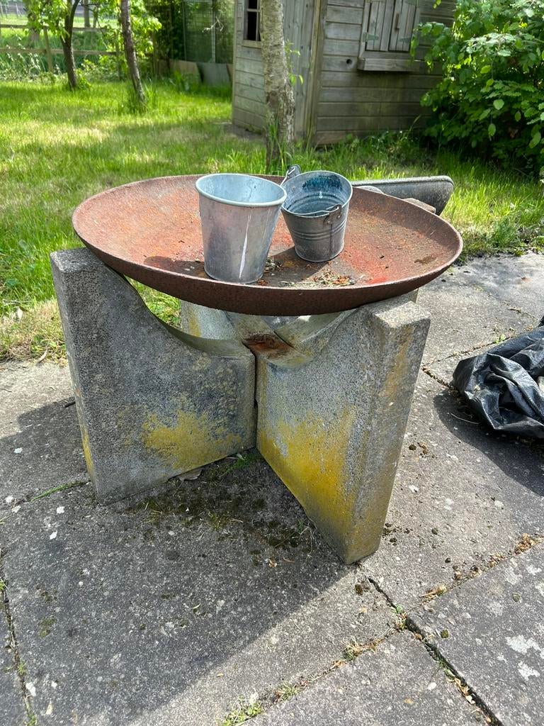 Esschert design vuurschaal op graniet, Tuin en Terras, Ophalen, Gebruikt