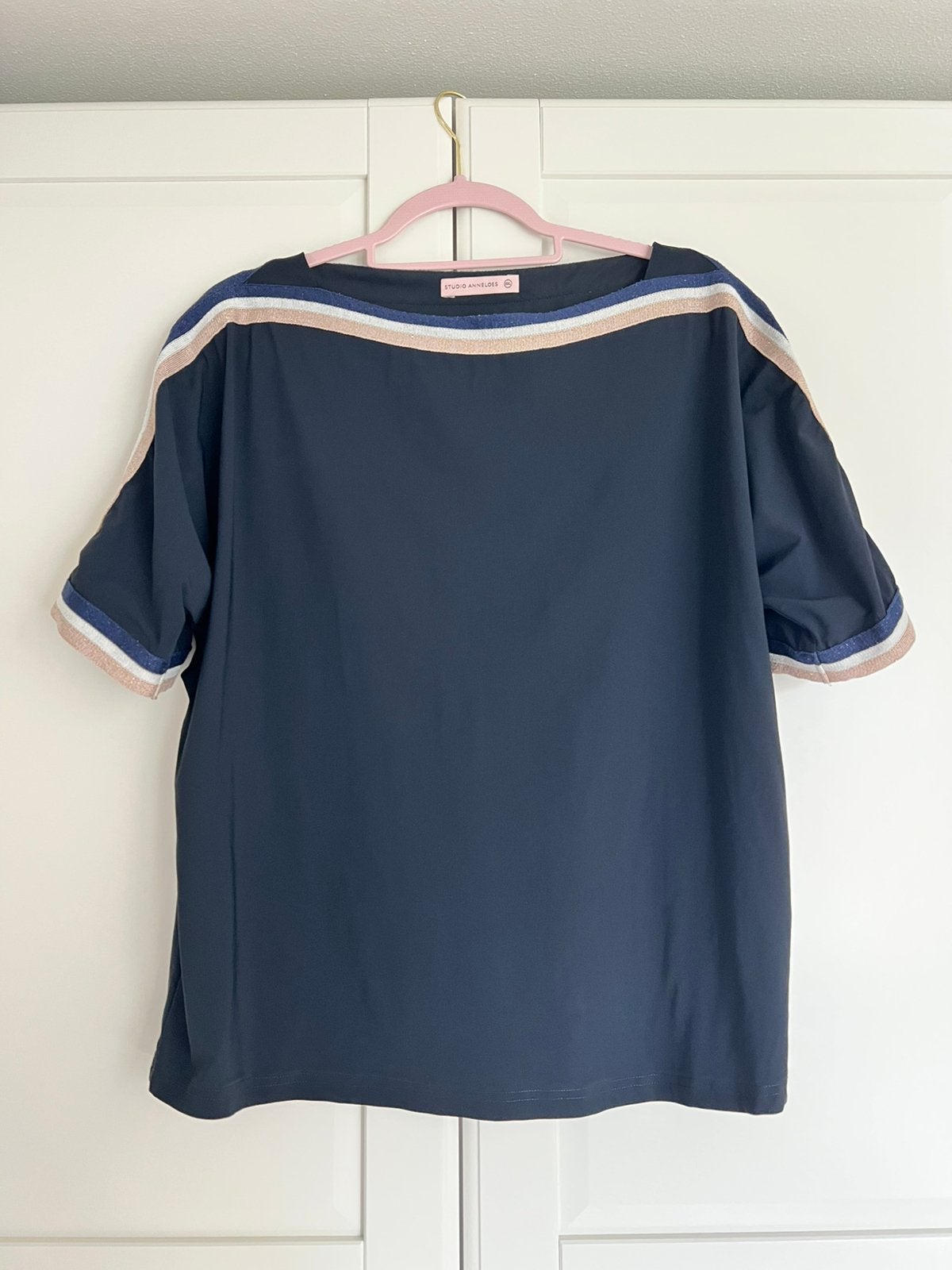 Studio anneloes boat shirt XXL donkerblauw travelstof, Blauw, Maat 46/48 (XL) of groter, Ophalen of Verzenden, Zo goed als nieuw