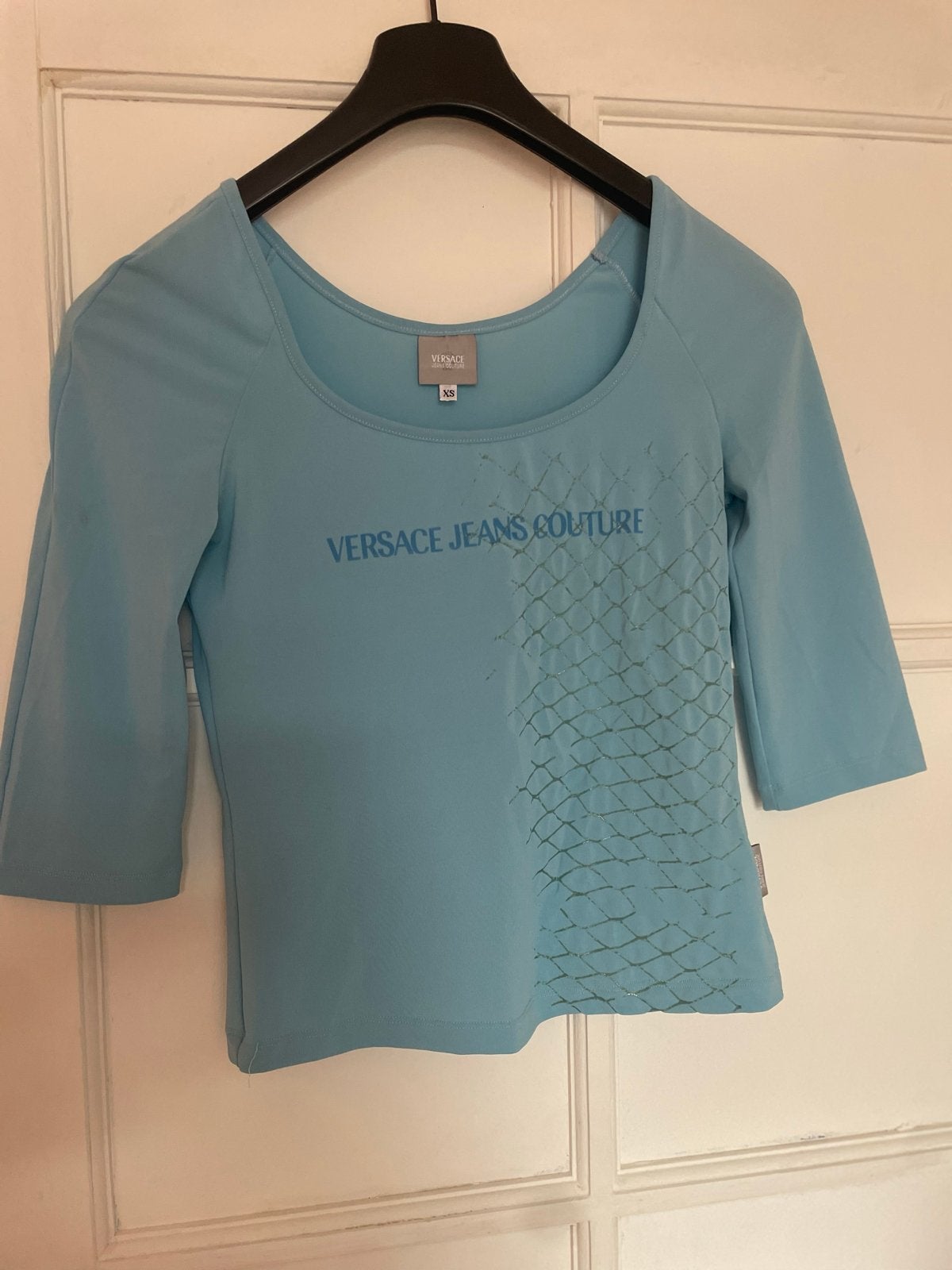 Versace Jeans Couture truitje lichtblauw maat S, Blauw, Nieuw, Ophalen of Verzenden, Korte mouw