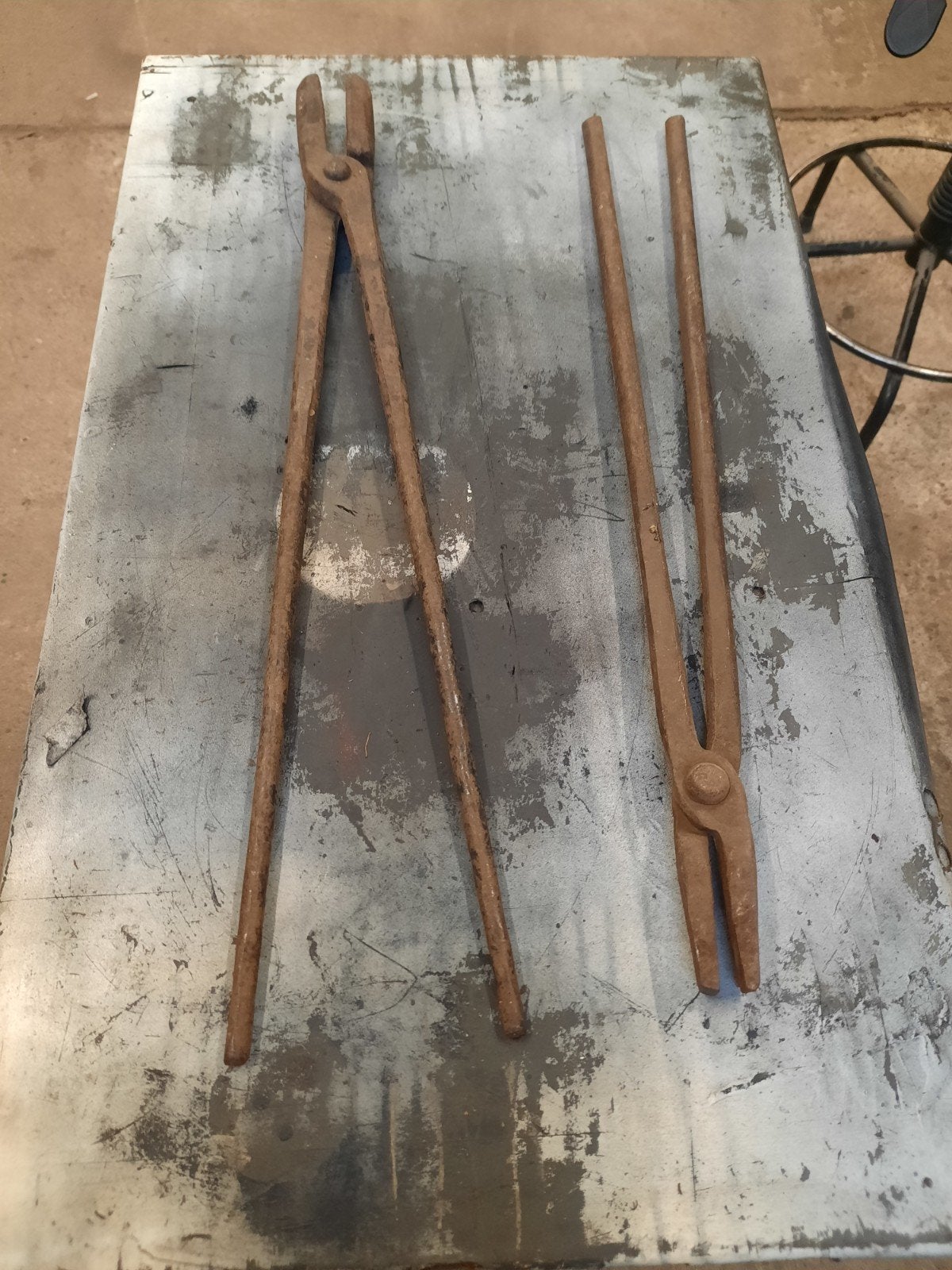 Antieke smeedijzeren tangen - set van 2, Ophalen of Verzenden