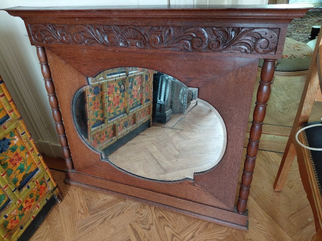 Antieke spiegel, Ophalen, Overige vormen, 100 tot 150 cm, Minder dan 100 cm