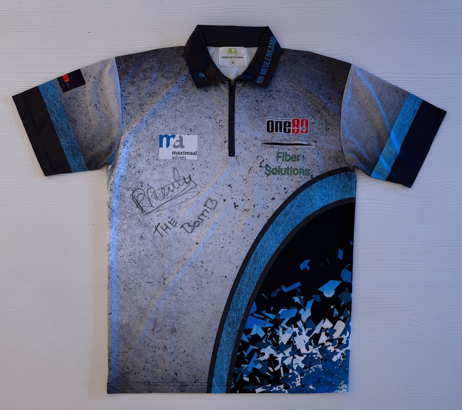 Gesigneerd dartshirt Ron Meulenkamp (M) zonder COA, Verzenden, Zo goed als nieuw, Overige sporten, Shirt