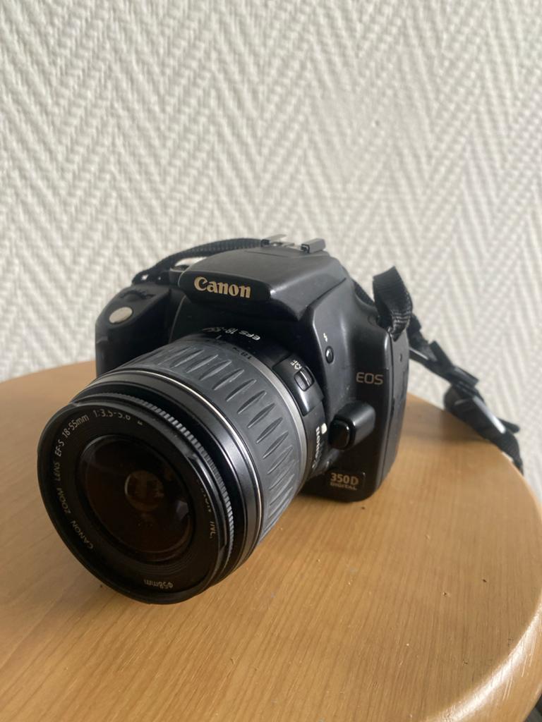 Canon EOS 350D Spiegelreflexcamera met 2 lenzen en accessoir, Ophalen, Gebruikt, Spiegelreflex, Canon