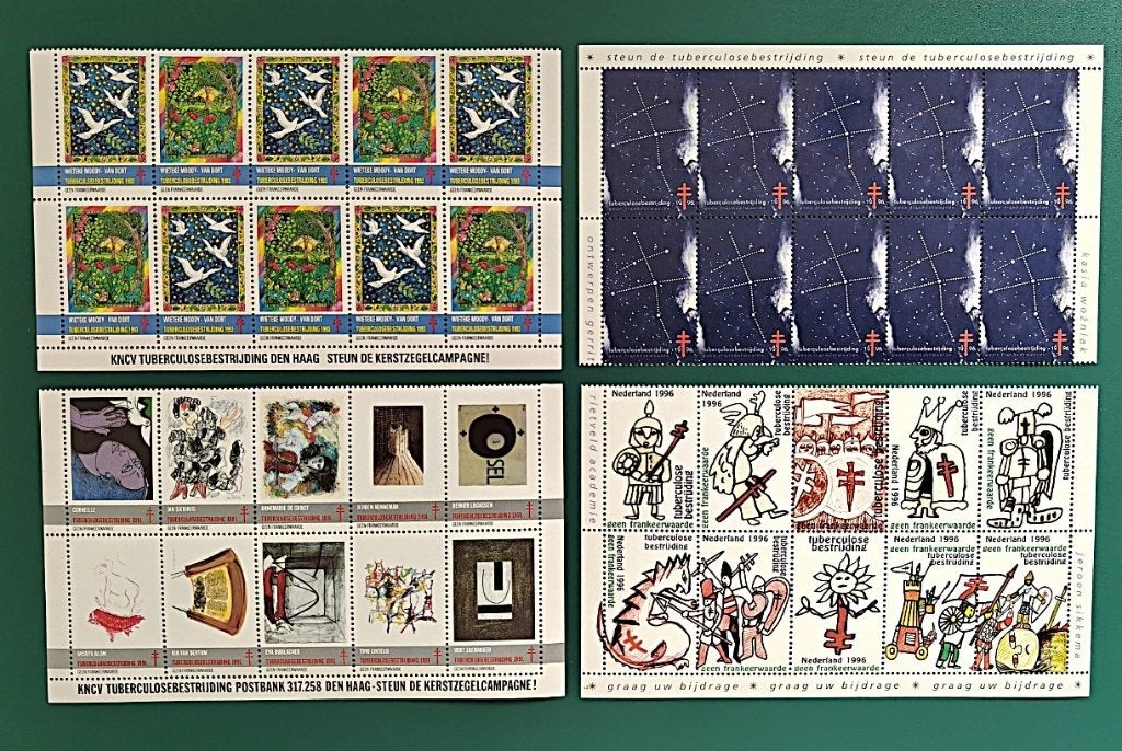 Nederland :TBC sluitzegel veldelen 1991 1993 1996 postfris, Verzenden, Overige thema's