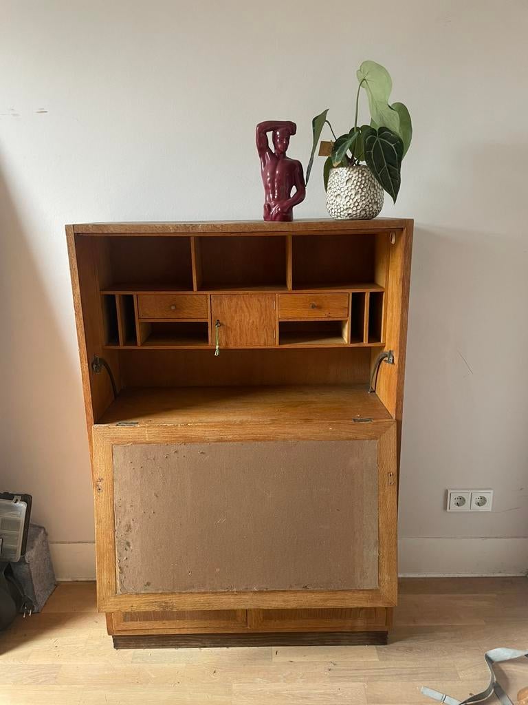 Vintage retro jaren 70 bureau kast, Ophalen, Zo goed als nieuw