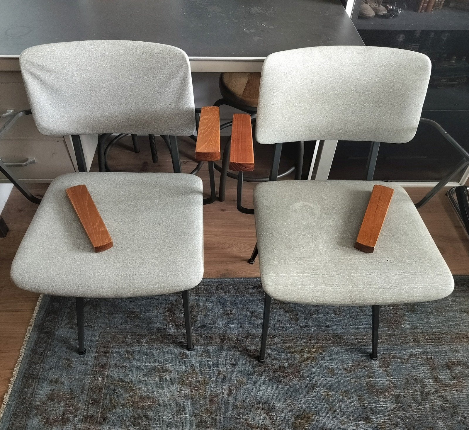 Vintage Marko schoolstoelen met armleuningen, Ophalen