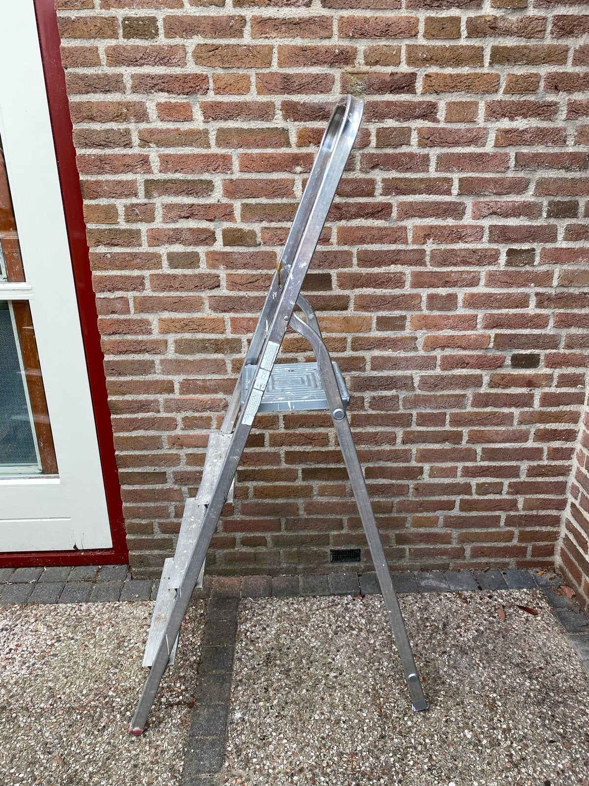 Stevige aluminium trap met 4 treden, Ophalen, Gebruikt, Trap, Opvouwbaar of Inschuifbaar