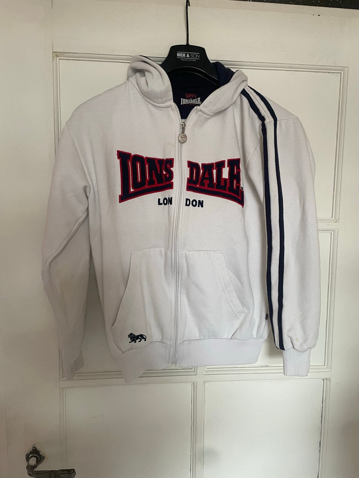 Lonsdale hoodie met rits - Wit - Maat S, Ophalen of Verzenden, Zo goed als nieuw