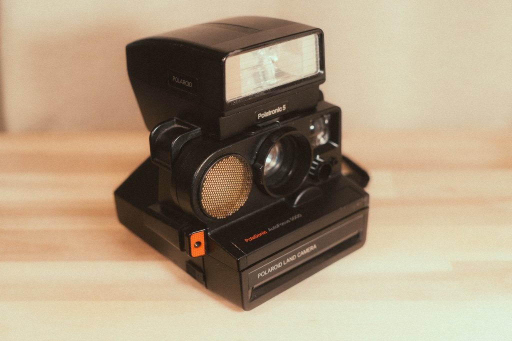 Polaroid PolaSonic Autofocus 5000 met Polatronic 5 flitser, Audio, Tv en Foto, Fotocamera's Analoog, Ophalen of Verzenden, Gebruikt