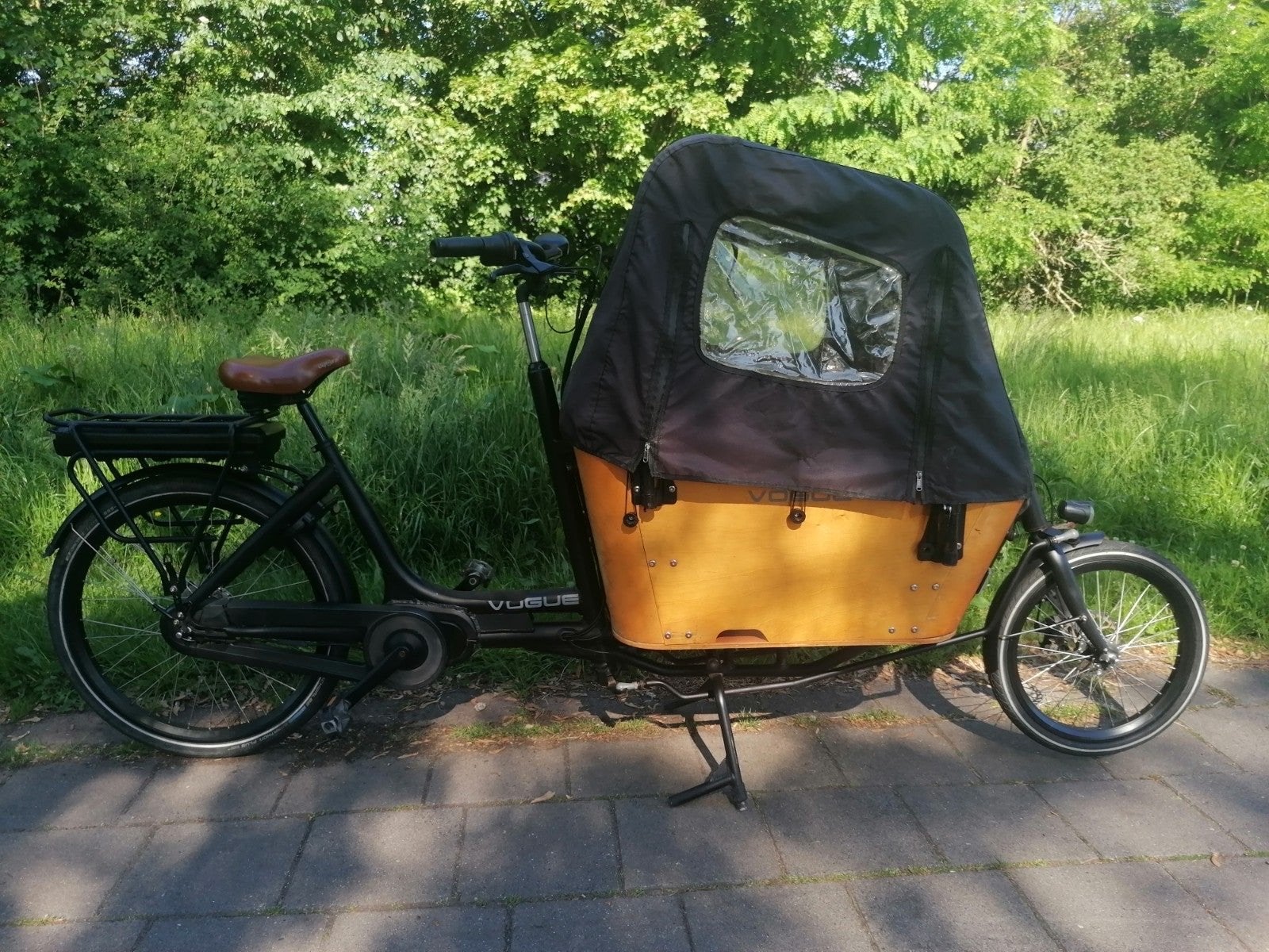 Elektrische Vogue Carry 2 bakfiets met huif, Gebruikt, Elektrisch, 2 kinderen, Schijfrem