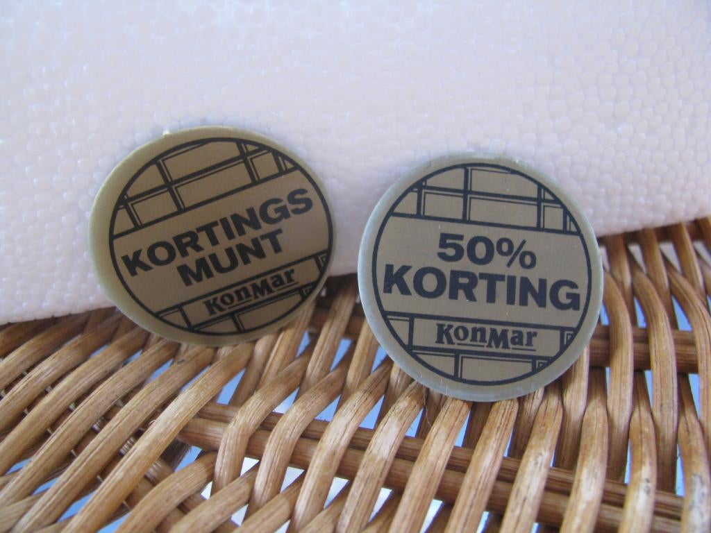 Konmar * 1968 - 2008 * 2 x kortings munt * van LANG geleden, Verzamelen, Merken en Reclamevoorwerpen, Ophalen of Verzenden, Overige typen