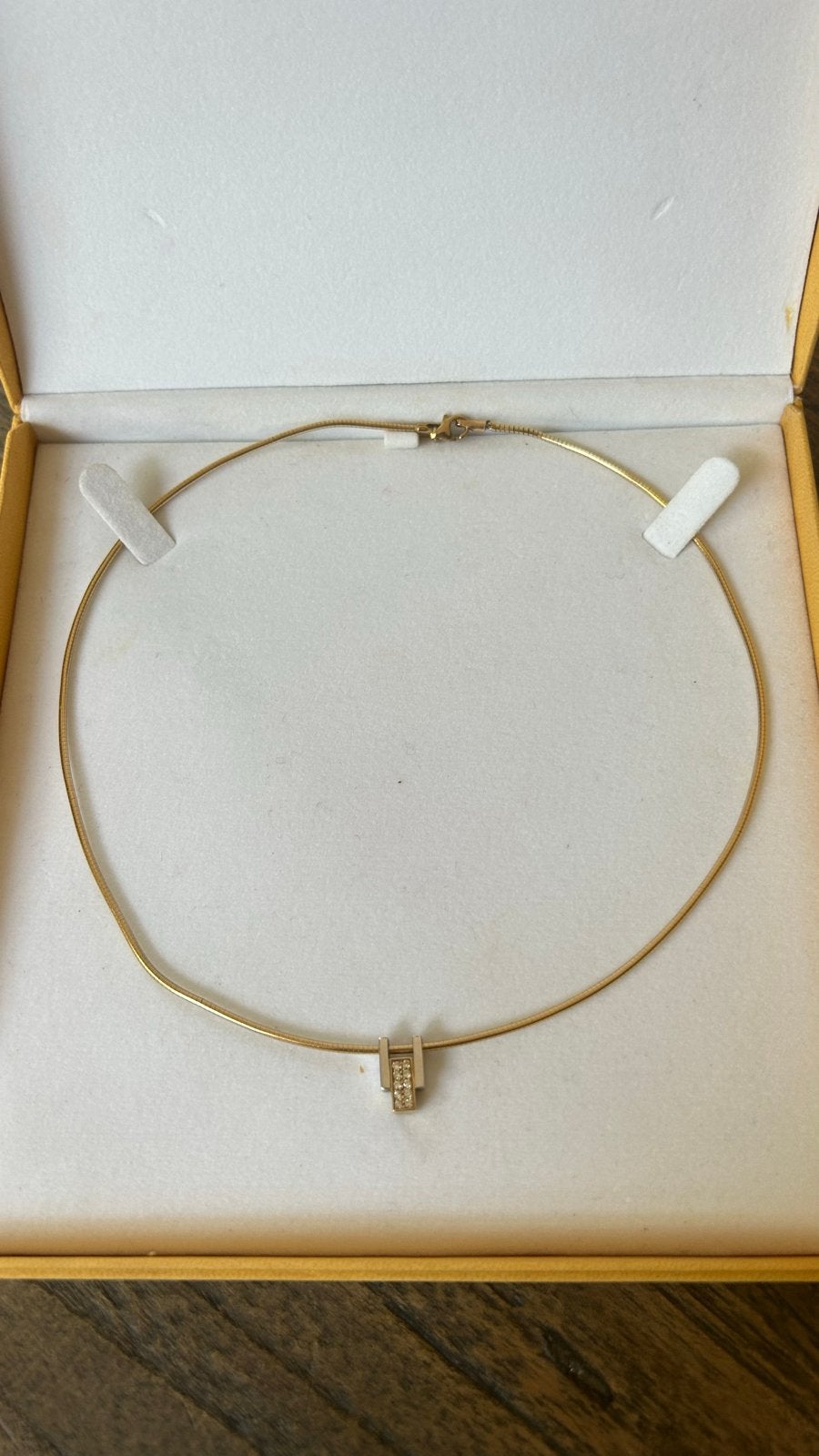 14kt Gouden Collier met Diamanten Hanger, Ophalen of Verzenden, Zo goed als nieuw, Goud, Met edelsteen