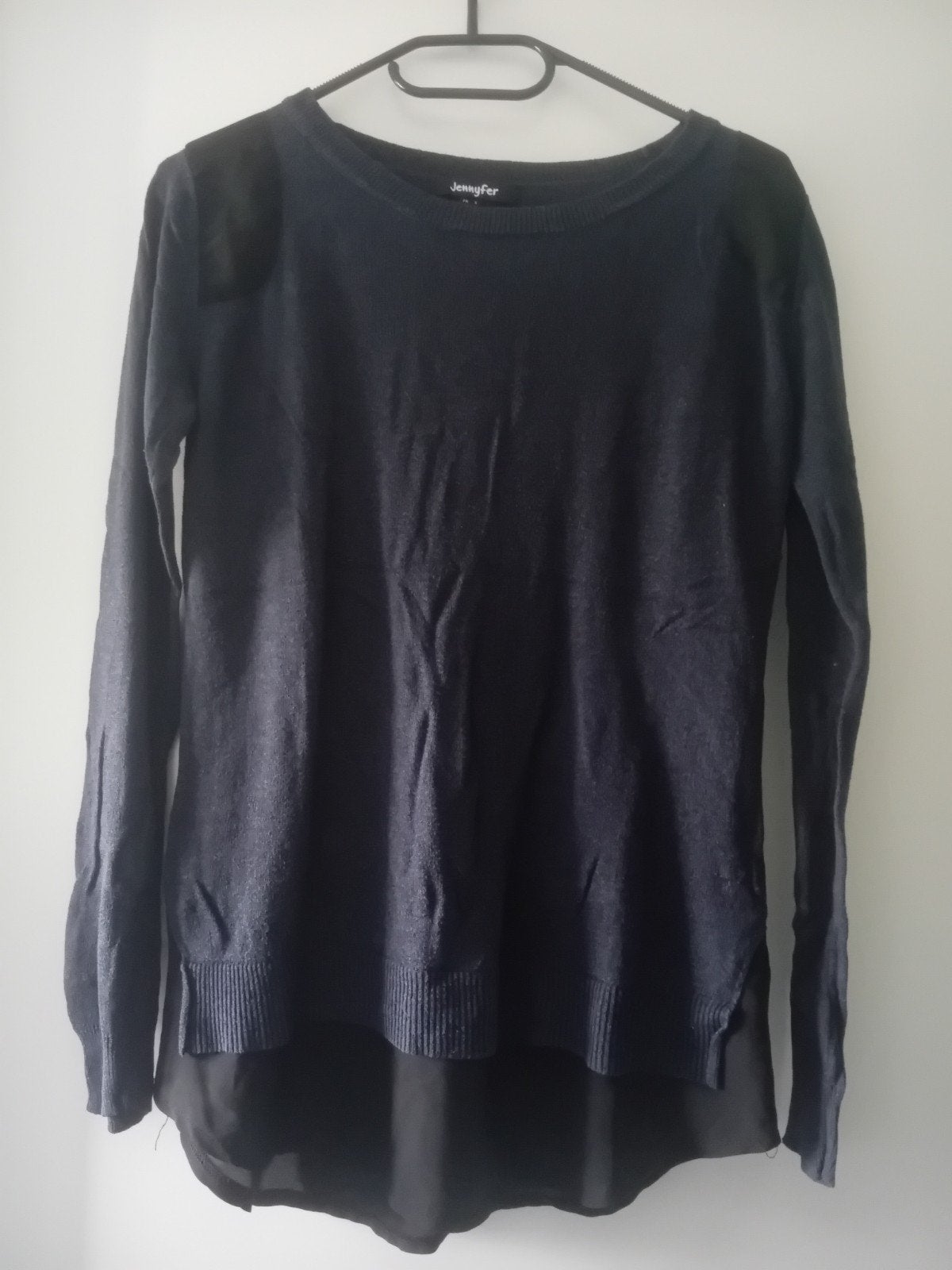 Jennyfer trui met lange mouwen en chiffon onderkant, Kleding | Dames, Blauw, Ophalen of Verzenden, Zo goed als nieuw, Jennyfer