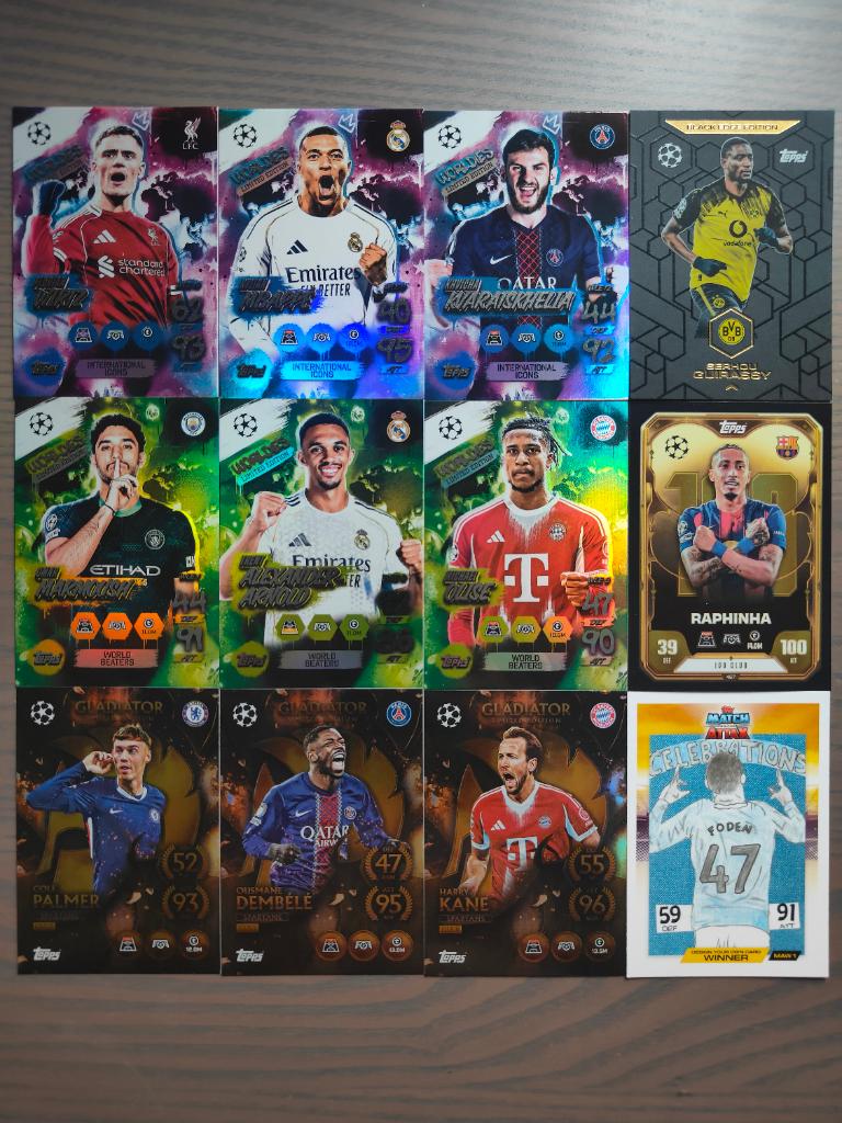Topps Match Attax UCL - 12 Rare Cards, Ophalen of Verzenden, Zo goed als nieuw, Meerdere plaatjes