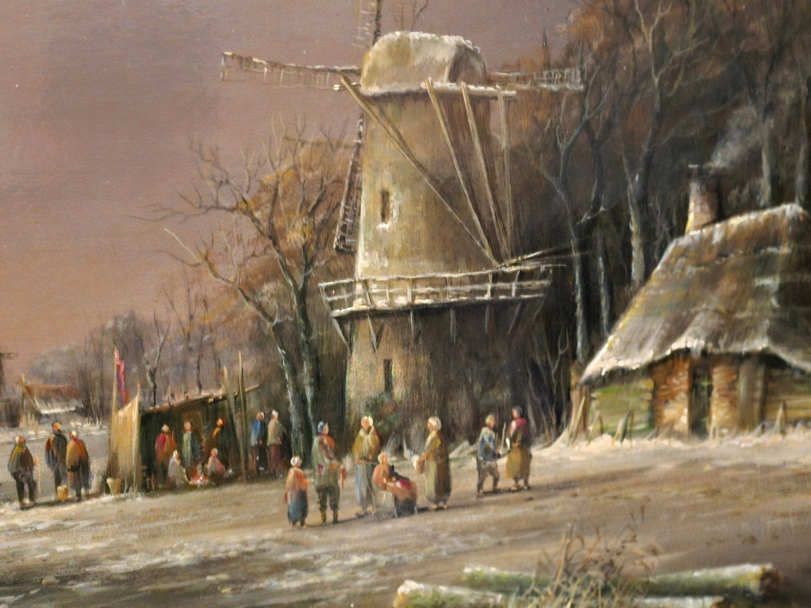 Groot Winterlandschap op Paneel door Thomas Heesakkers, Ophalen of Verzenden