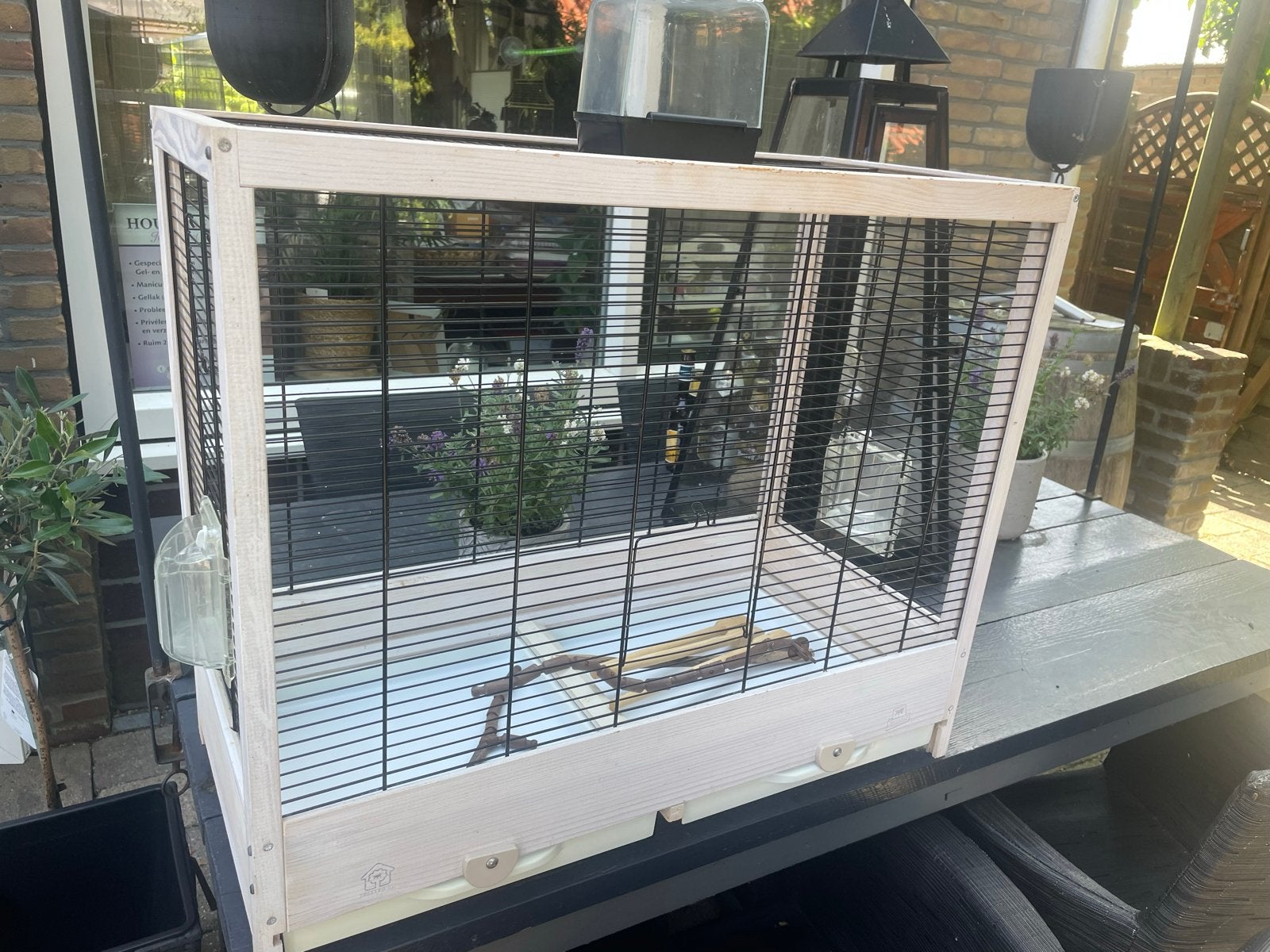 Witte houten vogelkooi van Ferplast, Dieren en Toebehoren, Vogels | Hokken en Kooien, Ophalen, Hout, Vogelkooi