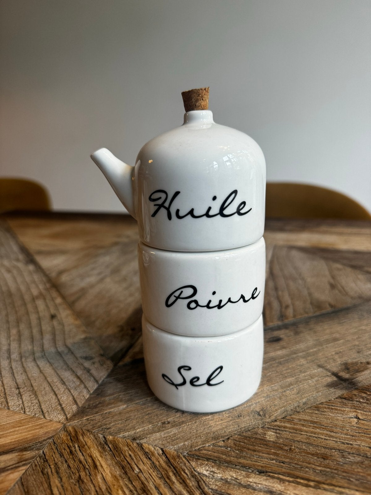 Riviera Maison Olie, Peper & Zout Set, Ophalen, Overige typen, Zo goed als nieuw, Steen/keramiek