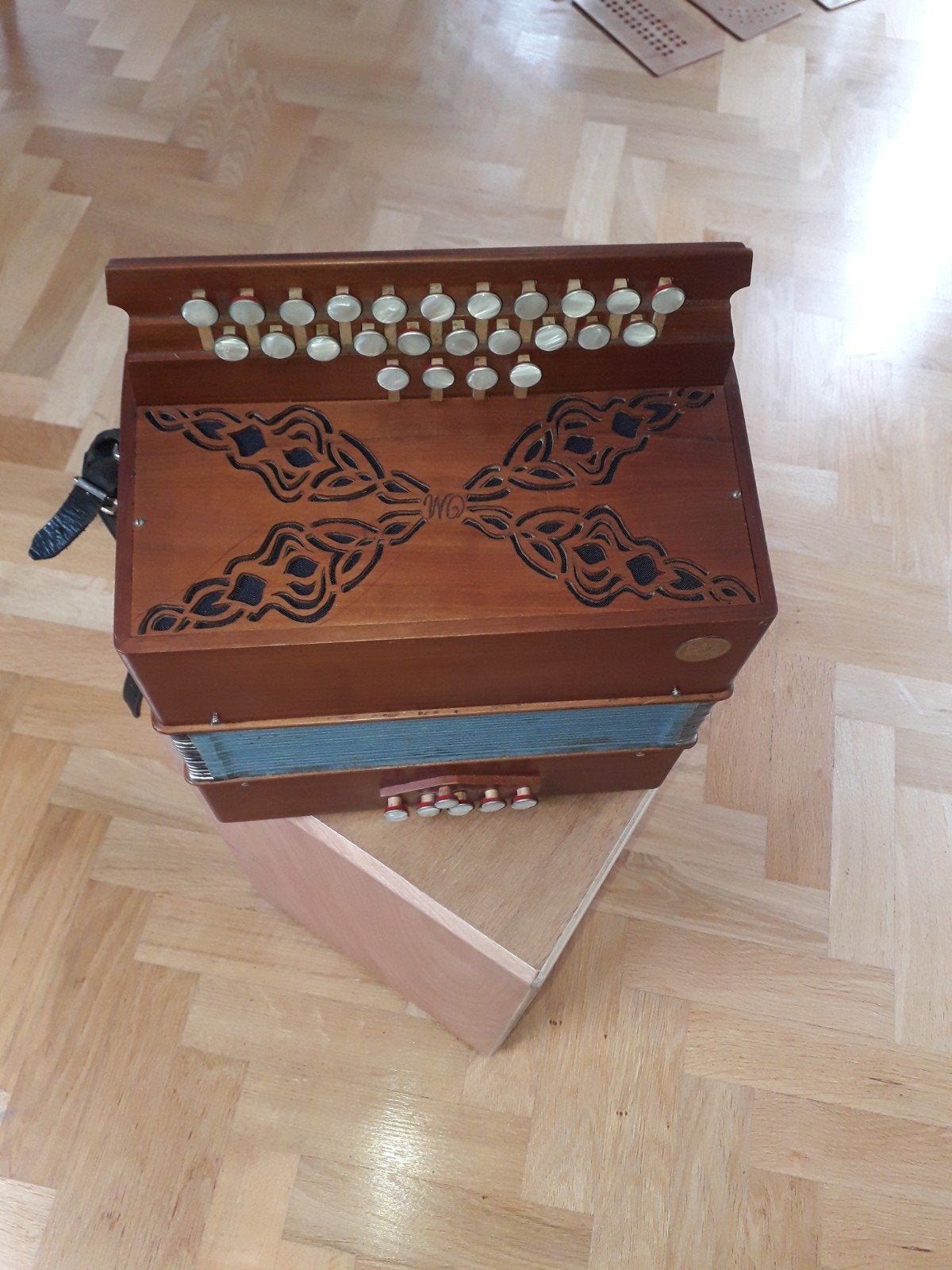 Trekharmonica Van der Leeuw CF 2.5, Ophalen, Gebruikt, Knopaccordeon, Met koffer