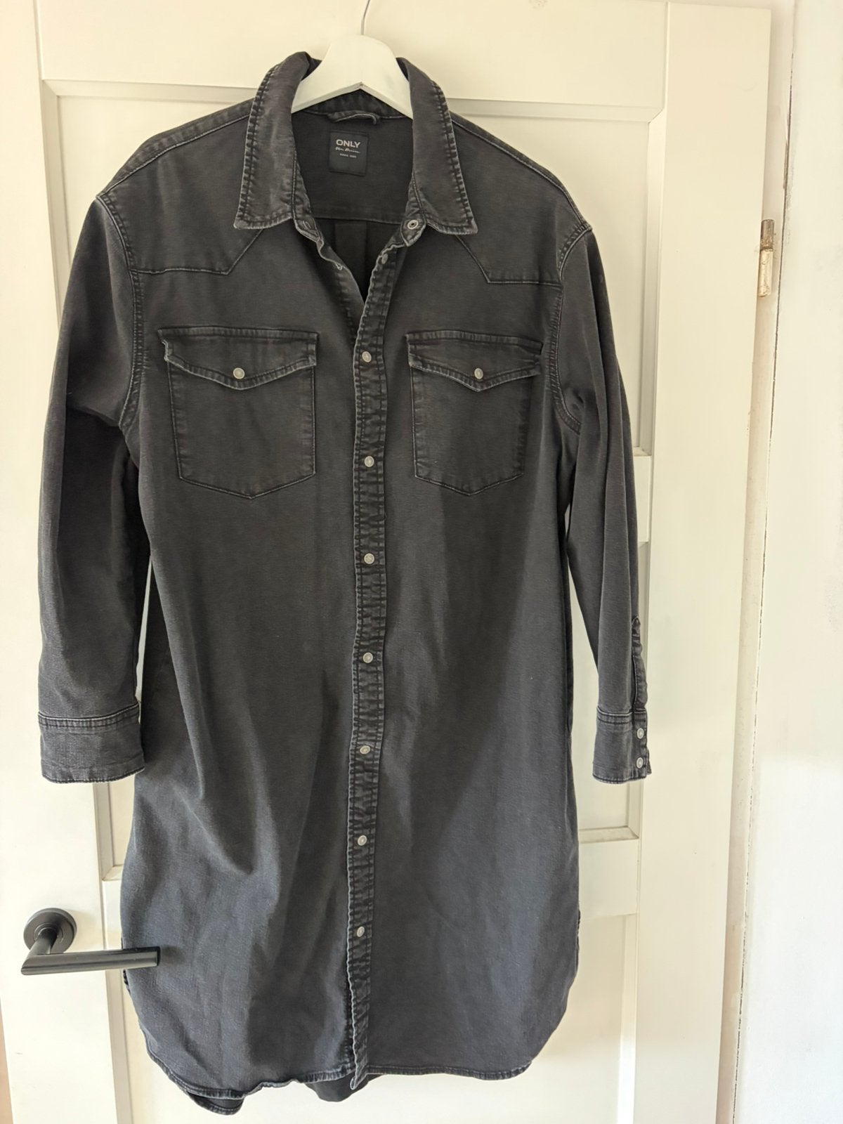 Only zwarte denim lange blouse jurk, overhemdjurk XL, Ophalen of Verzenden, Zo goed als nieuw, Maat 46/48 (XL) of groter, Zwart