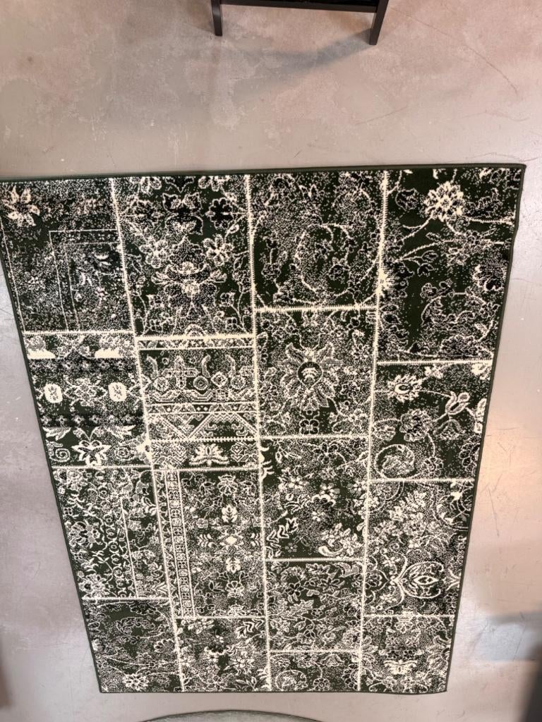 Vintage vloerkleed donkergroen 160x230 cm, Interieur05, 150 tot 200 cm, Vintage, Ophalen of Verzenden