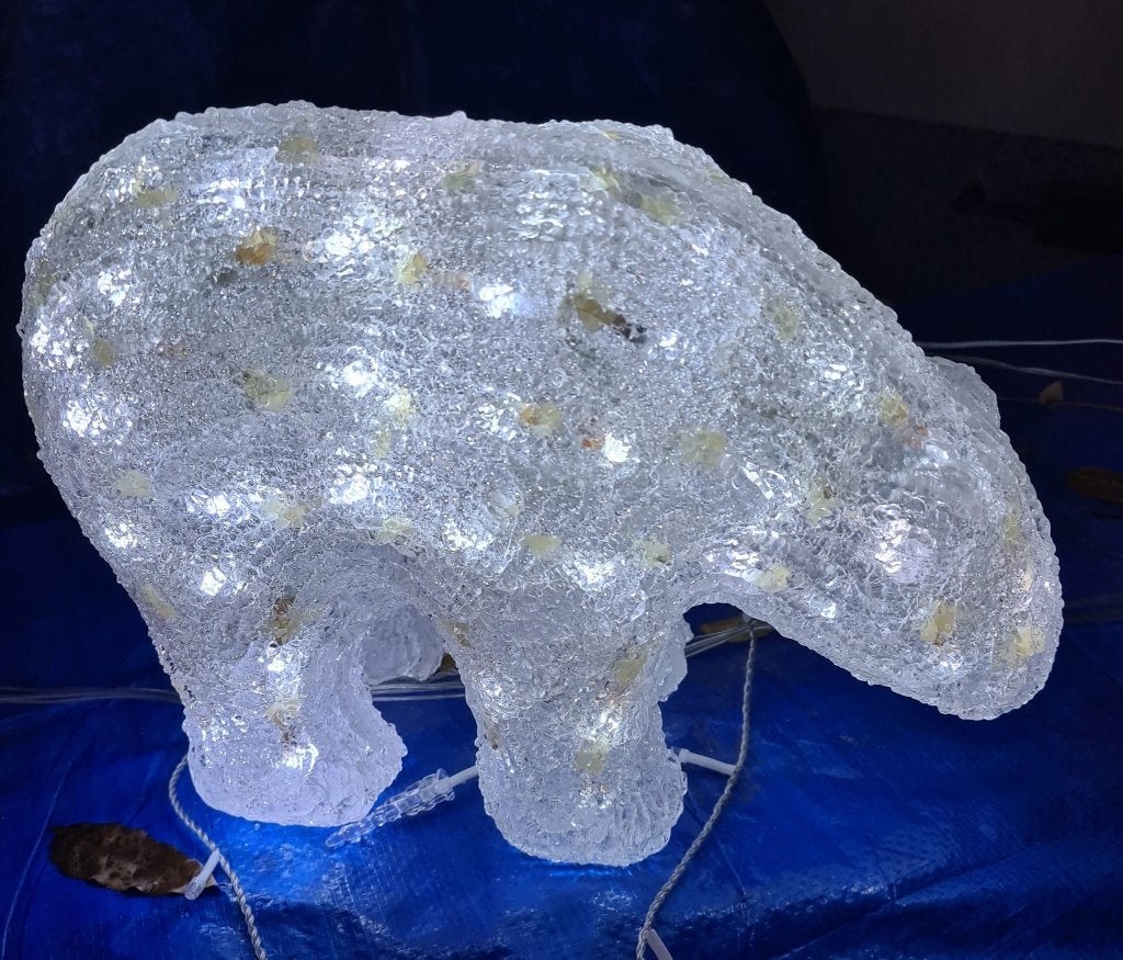 led acryl ijsbeer verlicht incl adapter, Diversen, Ophalen of Verzenden, Gebruikt