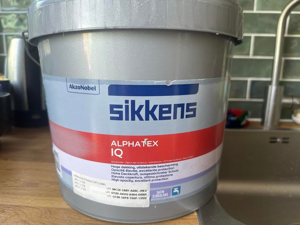 Sikkens ALPHATEX IQ-groen/blauw Hoogwaardige Buitenmuurverf, Ophalen of Verzenden, Blauw