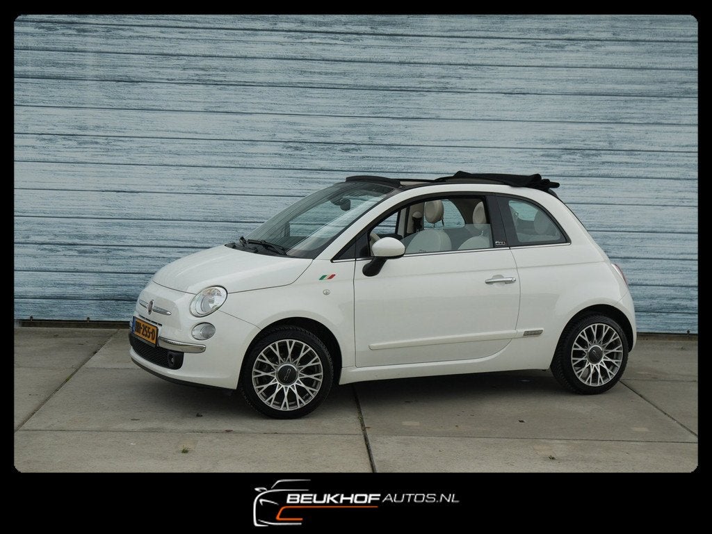 Fiat 500 C 1.2 Lounge Cabrio Airco Sportvelgen Half Leer, Auto's, Fiat, Parkeersensor, Gebruikt, Cabriolet, Leder en Stof