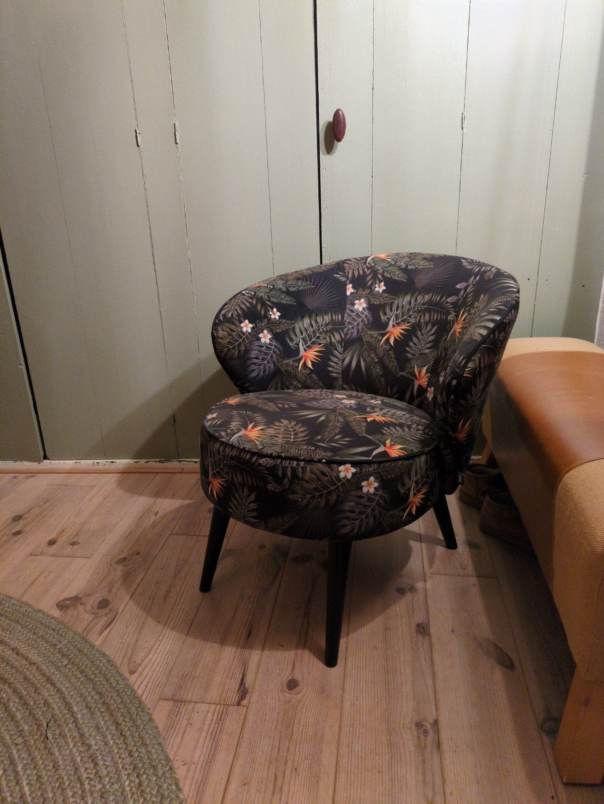 Woood stoel / fauteuil jungle print, Ophalen, Zo goed als nieuw, Eenpersoons, Minder dan 150 cm