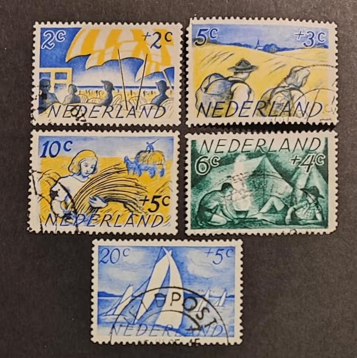 nederland nvph 513 - 517, Verzenden, Na 1940, Gestempeld