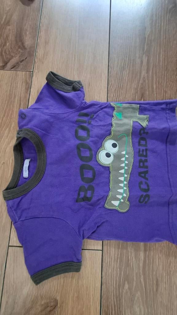 Hema paars shirtje met krokodil maat 74, Gebruikt, Ophalen of Verzenden, Hema, Jongetje