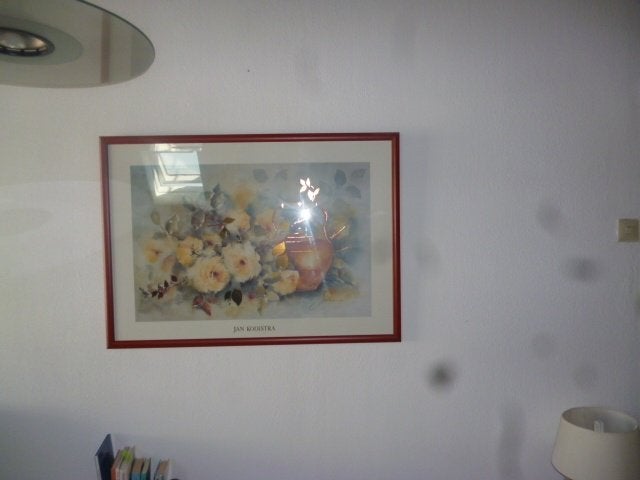 Jan Kooistra aquarel achter glas 105 x 75 cm, Ophalen, Bloemen