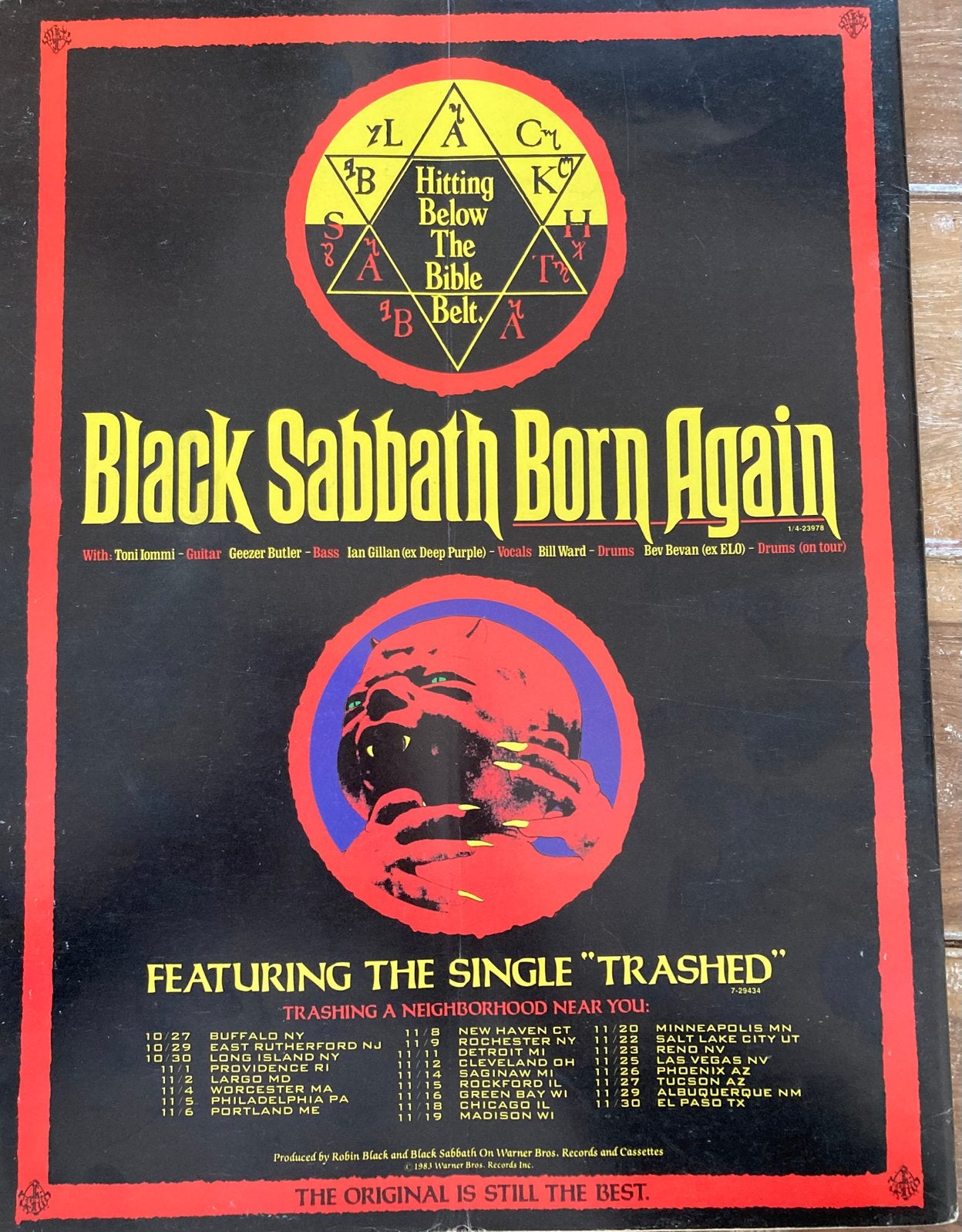 Paginagrote advertentie BLACK SABBATH Born Again tour, Ophalen of Verzenden, Zo goed als nieuw