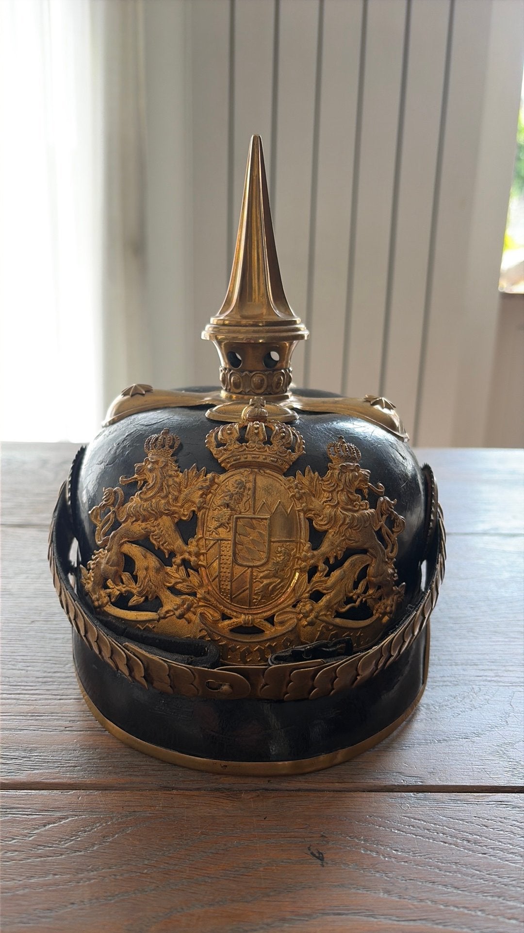Mooie Beieren  officiers Pickelhaube WW1, Ophalen of Verzenden, Landmacht, Duitsland, Helm of Baret