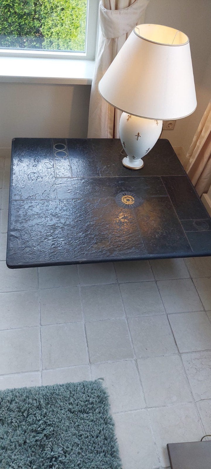 Design leistenen tafels met koperaccenten, Huis en Inrichting, Ophalen, 50 tot 100 cm, 50 tot 100 cm