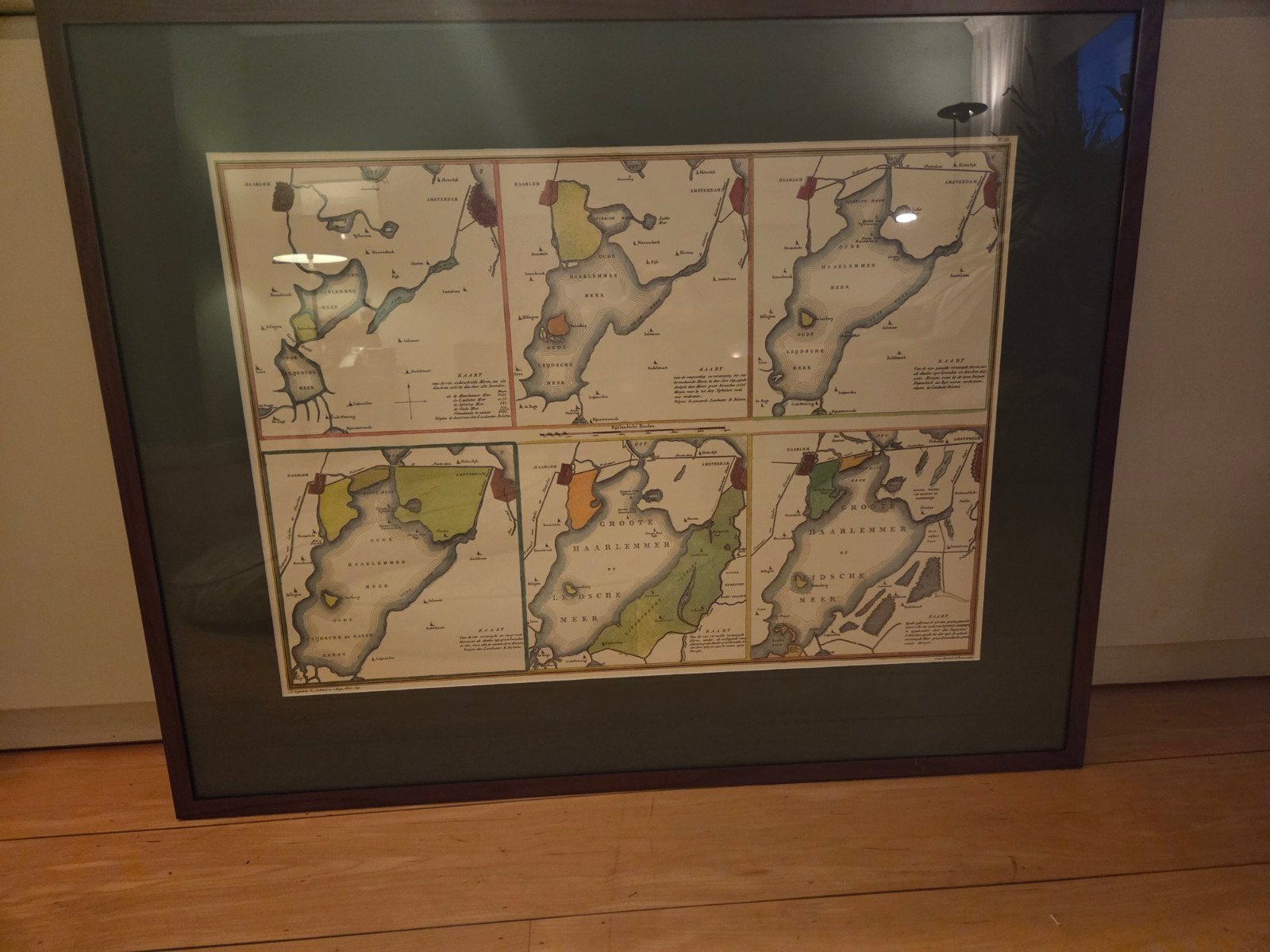 Mooie prent van ontstaan Haarlemmermeer. gedateerd 1829, Boeken, Ophalen, 1800 tot 2000, Nederland, Landkaart