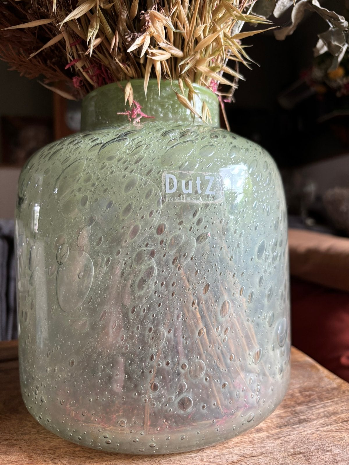 Dutz licht groene grote design vaas 22 cm hoog, Ophalen