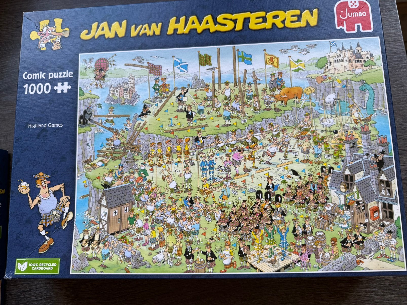 Puzzel van Jan van Haasteren, Highland Games 1000 stukjes, Ophalen, 500 t/m 1500 stukjes, Zo goed als nieuw