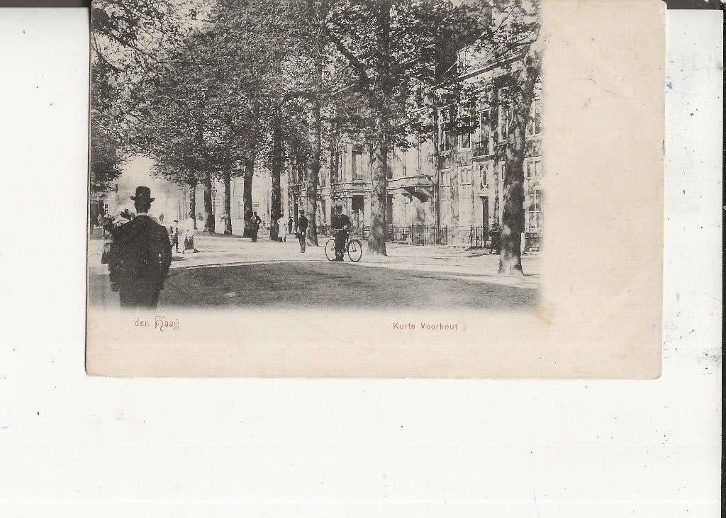Den Haag Korte Voorhout met bomenrij, Ophalen of Verzenden, Voor 1920, Ongelopen, Zuid-Holland